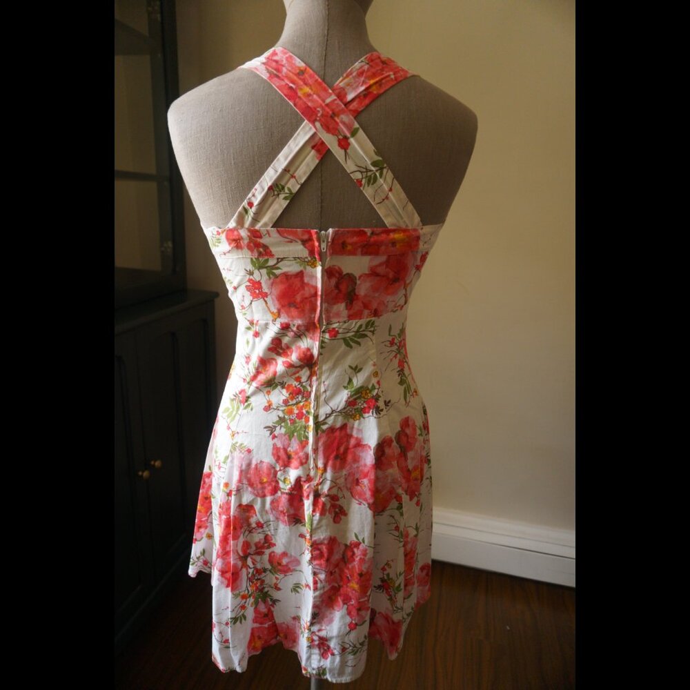 ​🌸 ModCloth Sweetheart Halter A-Line Mini Dress - Watercolor Floral Print 🌸